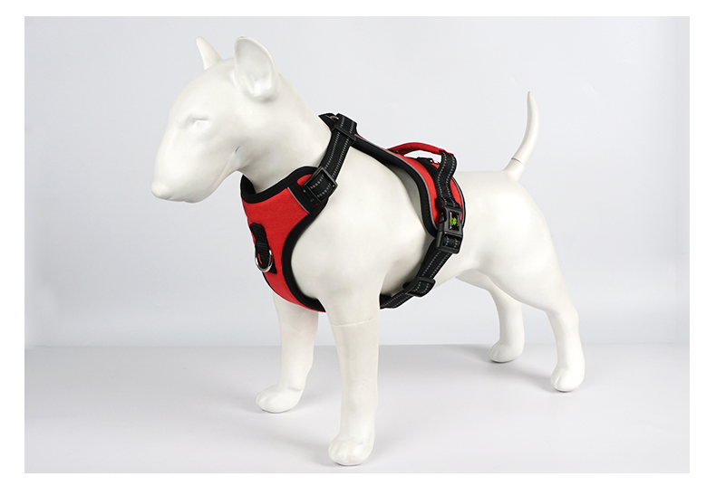 High Quality Red Mesh Pet Harness Soft Mesh with Pull Comfortable Padded Dog Harness Vest Pet Walking Vest Puppy Harness