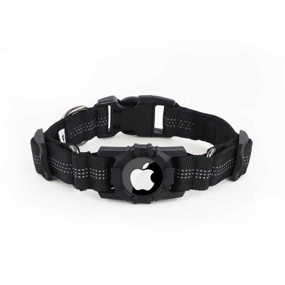 Wholesale Custom Logo Reflective Nylon Adjustable GPS Training Tracker Airtag Dog Collar with Buckle