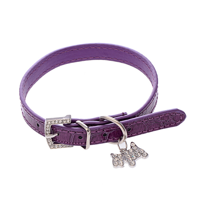 Wholesale PU Leather Hot Sale Dog Rhinestone Crystal Pet Collars