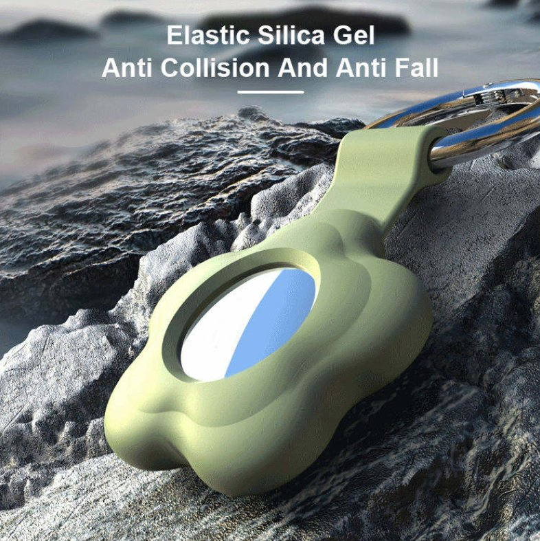 Silicone GPS Finder Holder Key Ring Protective Cover -Floral Pattern Collar