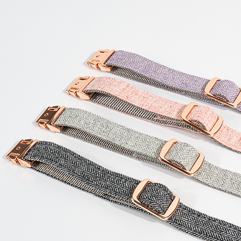 Hot Sale Rose Gold Buckle Clip Custom Color Pet Collar in Stock Adjustment Size Dog Collar and Leash Set