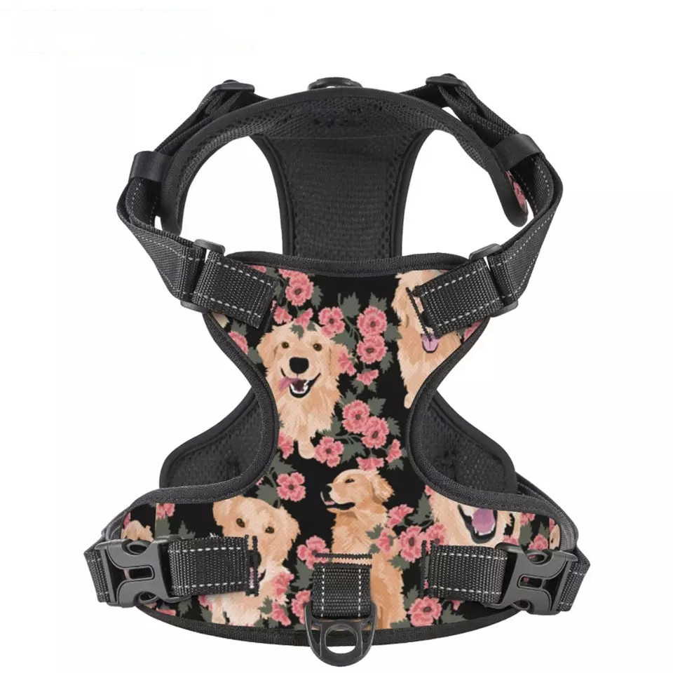 Custom Breathable Adjustable Harness Soft Padded Pet Vest for Easy Control Handle