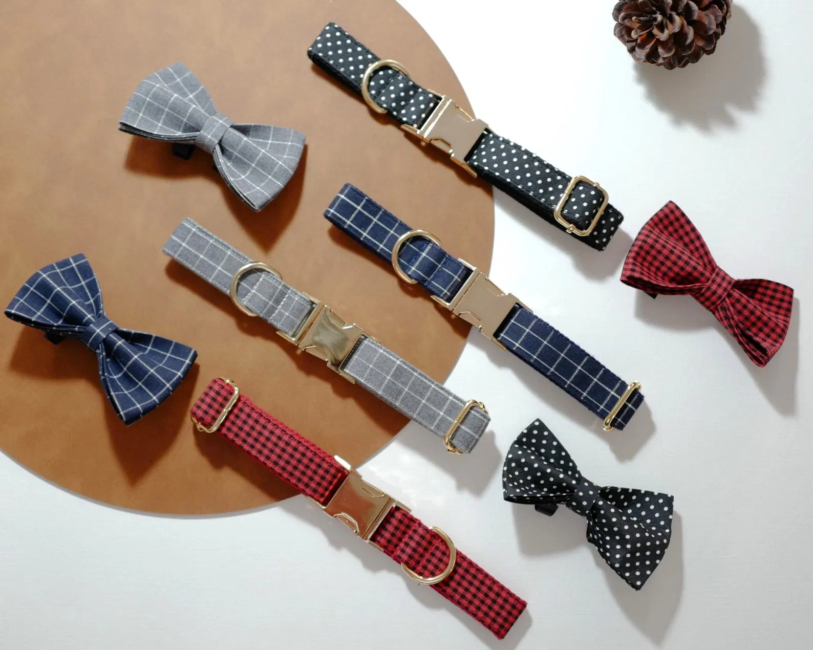 Hanyang Personalized Popular Custom Eco-Friendly Cotton Dog Leash Pet Collars with Cute Bowknot