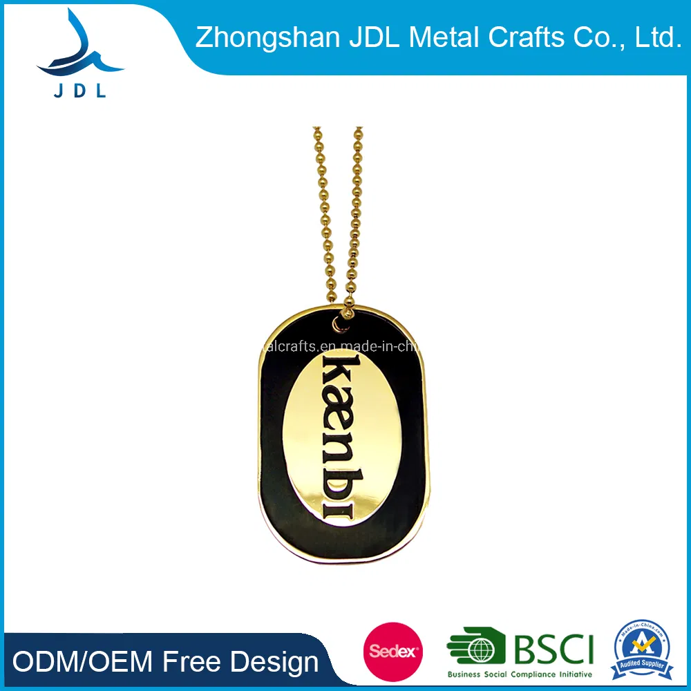 Custom Metal Zinc Alloy Embossing Embossing Machine Engraving Stainless Steel Blank ID 3D Logo Silver Plated Dog Tag Pendant for Decoration