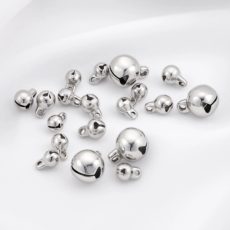 Stainless Steel Jingle Bells Pendants for Jewelry Making Accessories Hanging Charms for DIY Bracelet Anklets Necklace