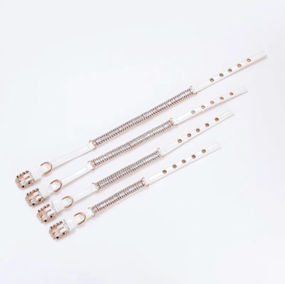 Original Design Luxury Jewelry Pearl Pet Dog Collar Leash Set Teddy Poodle Bulldog Yorkshire Pet Dog Collar for Puppy