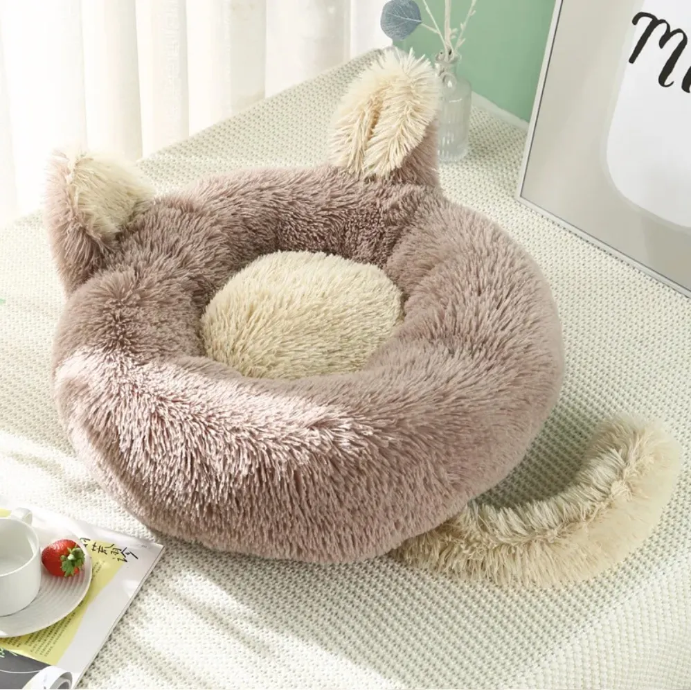 Pet Nest Soft Plush Donut Bed 4