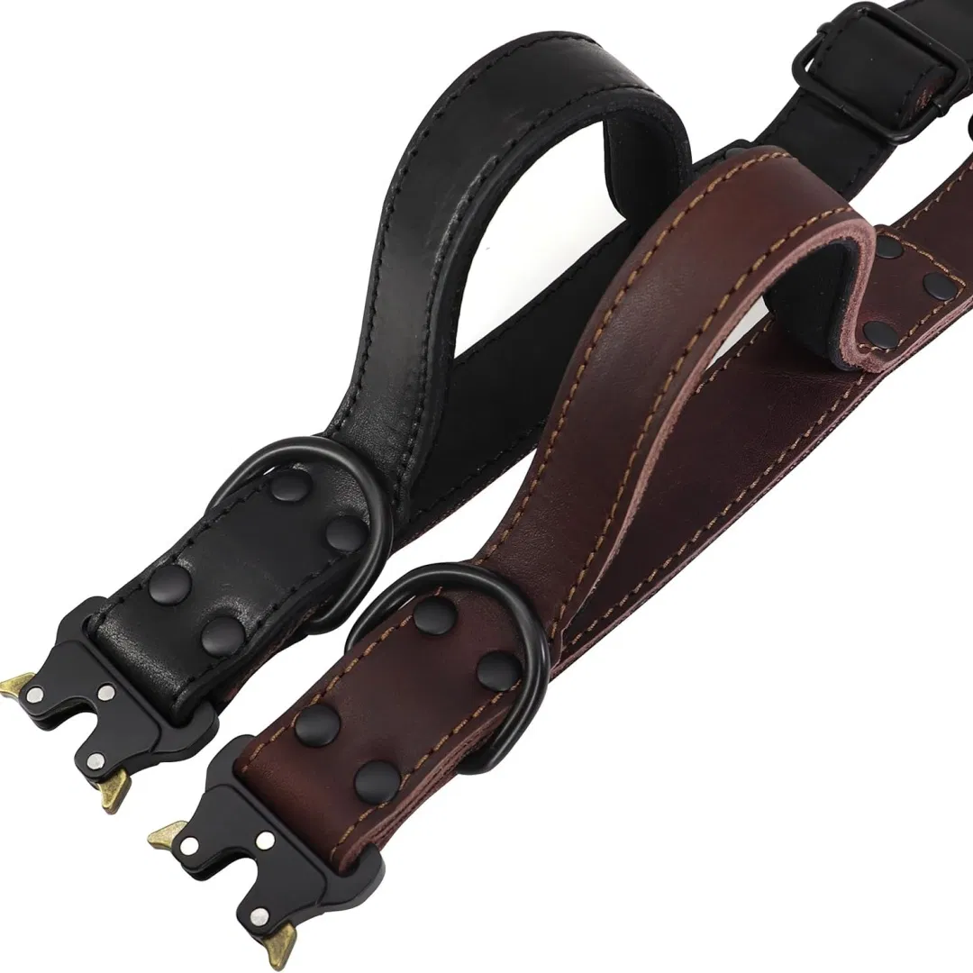2024 Amazon Hot Sale Wholesale Factory Customized Pet Supplies Products Luxury Leather Adjustable Tactical Dog Collar China Manufacturer Price
