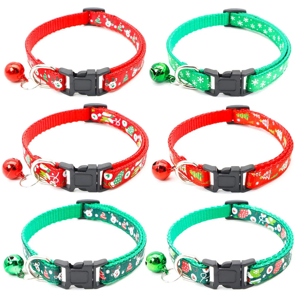 1cm Pet Collar with Bell Christmas Ornament Tree Decoration Anti-Loss Cat Collar