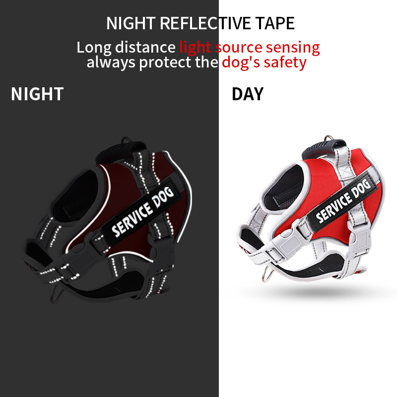 Adjustable Pet Dog Harness with Reflective Strips for Large Dogs