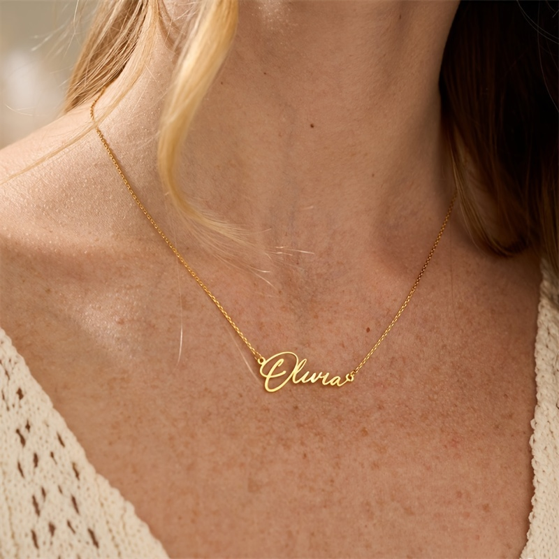 Gold Plated Fashion Fine Jewelry Stainless Steel Chain Pendant Choker Custom Personalized Name Necklaces