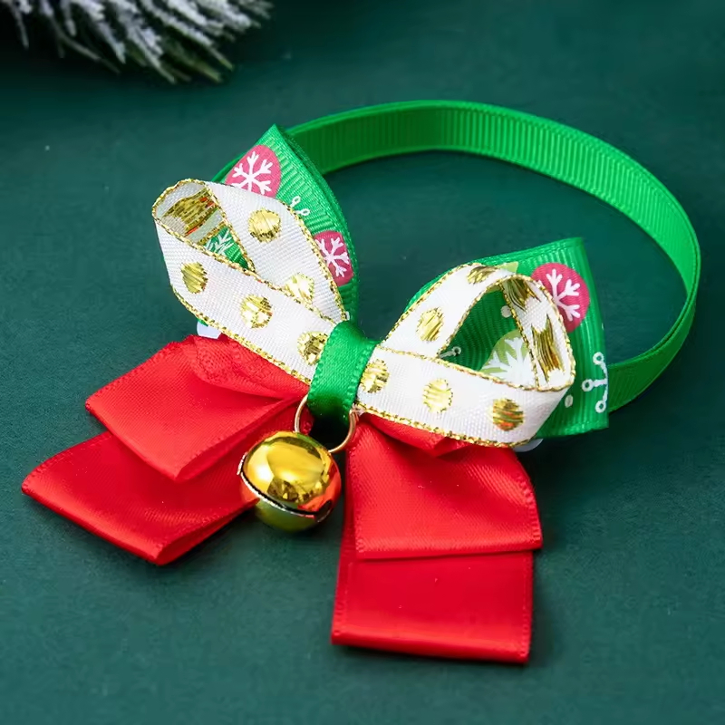 High Quality Dog Tie Pet Bow Tie with Adjustable Christmas Pet Grooming Accessories Cat Christmas Decorative Collar
