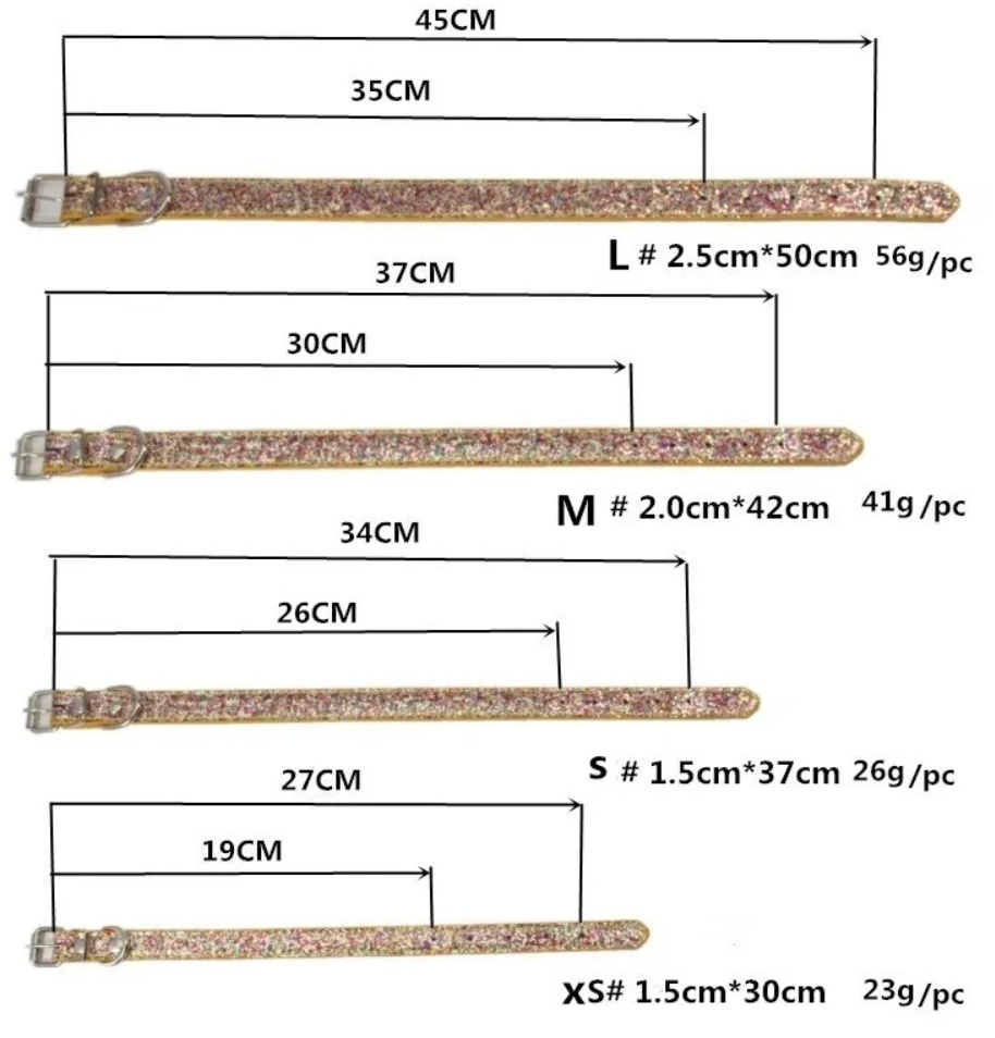 Wholesale Colorful Glitter Sequin PU Leather Dogs Collar Shiny Collar for Puppy Cat Pet Choker