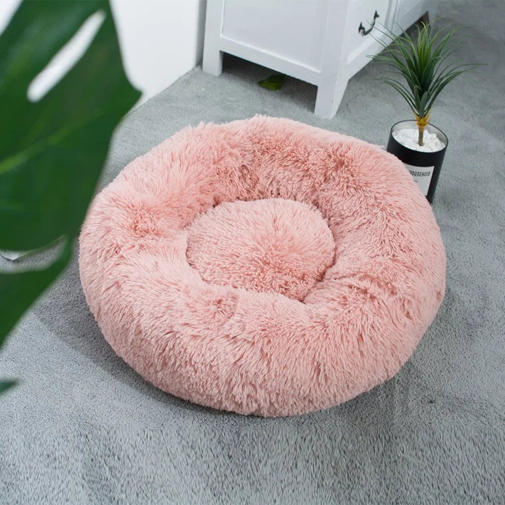 Rena Pet Factory Price Luxury Warm Hot Sale Calming Donut Pet Bed