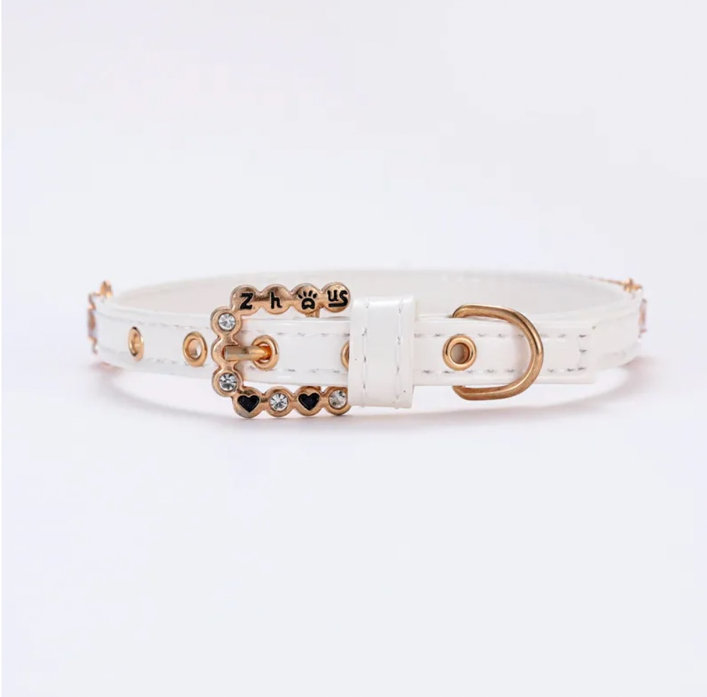 Original Design Luxury Jewelry Pearl Pet Dog Collar Leash Set Teddy Poodle Bulldog Yorkshire Pet Dog Collar for Puppy