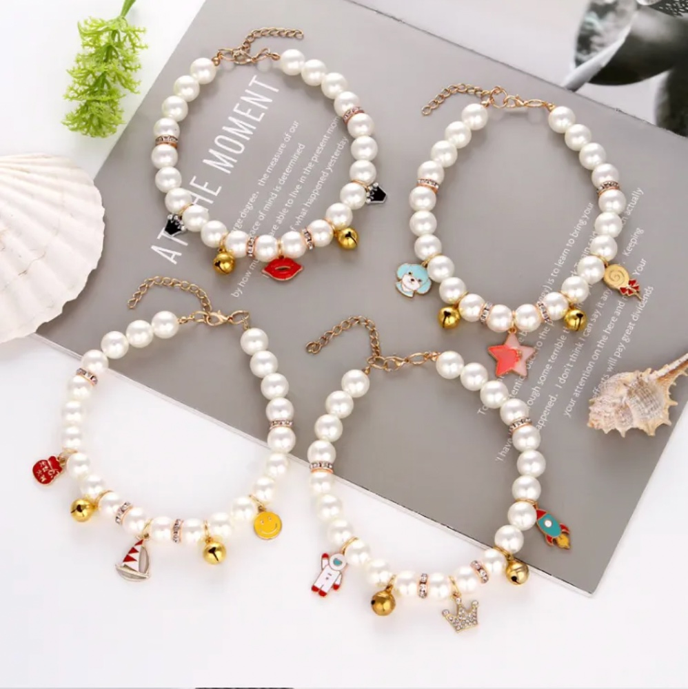 Hot Sale Pet Cat Collar Pearls Necklace Cute Fashion Pet Collars