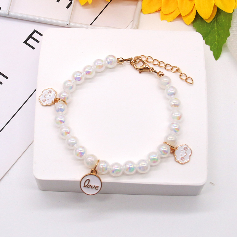 Pet Necklace Cat Pearl Collar Accessories Pendant Pet Cat Dog Collar Pearl Jewelry