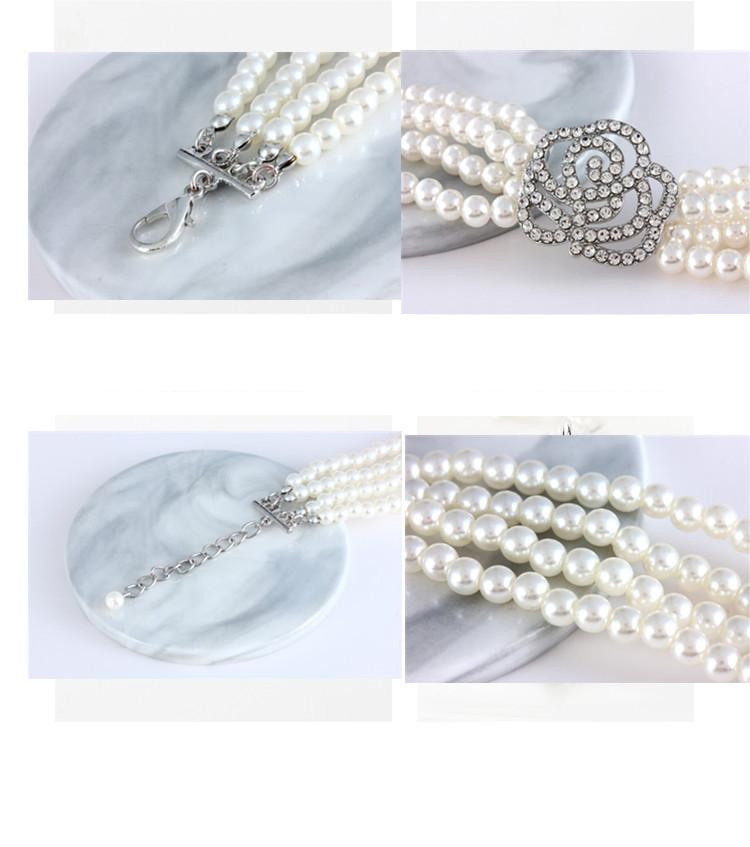 Rhinestone Jewelry Pet Collar Pendant Drilling Accessories White Pearl Necklaces