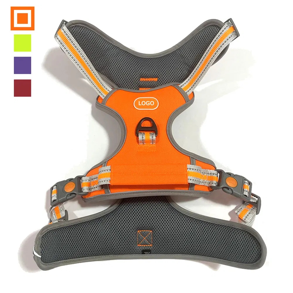 High Quality Pet Products Reflective Adjustable Dog Harness Set No Pull Soft Mesh with Zinc Alloy Buckle Pet Harness