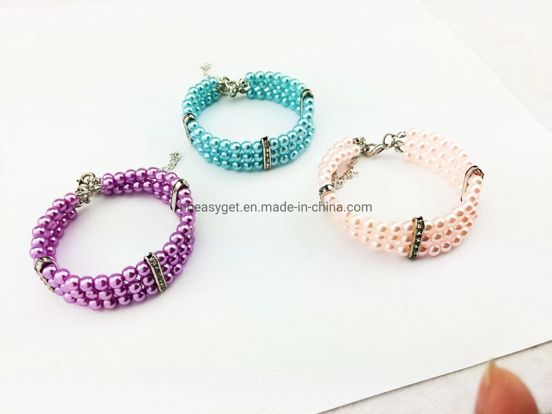 Pet Jewelry Cute Cat Collar with Bling Diamond Fancy Dog Collar Necklace Pink with Rhinestones Pearls Charms for Small Dogs Female Puppy Chihuahua York Esg10655