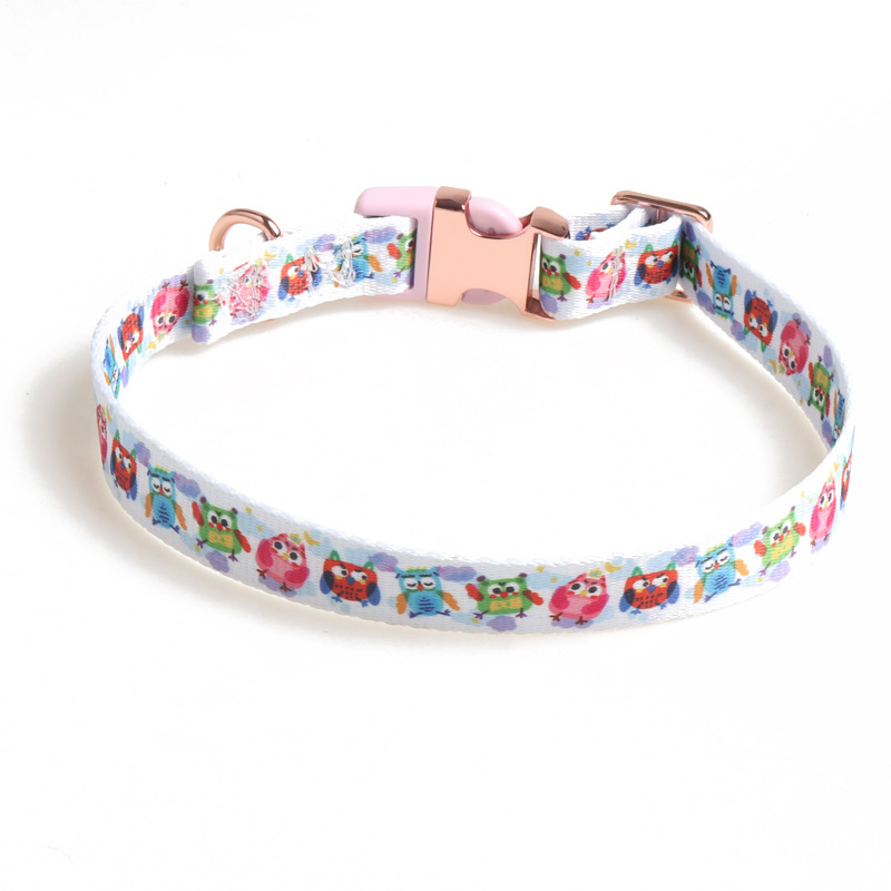 Pet Collar New Dog Collar Rose Gold Semi-Metal Design Thick Ribbon Dog Collar