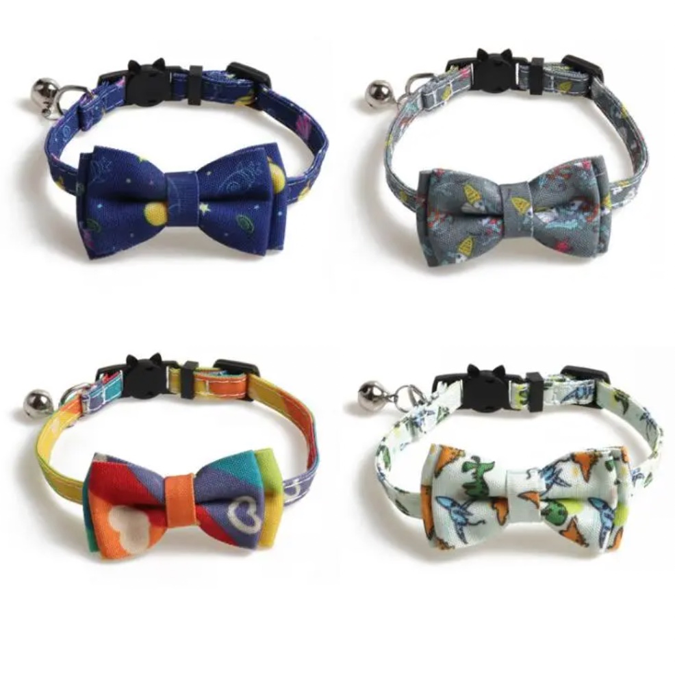 Wholesale Eco Friendly Floral Luxury Cloth Small Pet Cat Bow Tie Collar