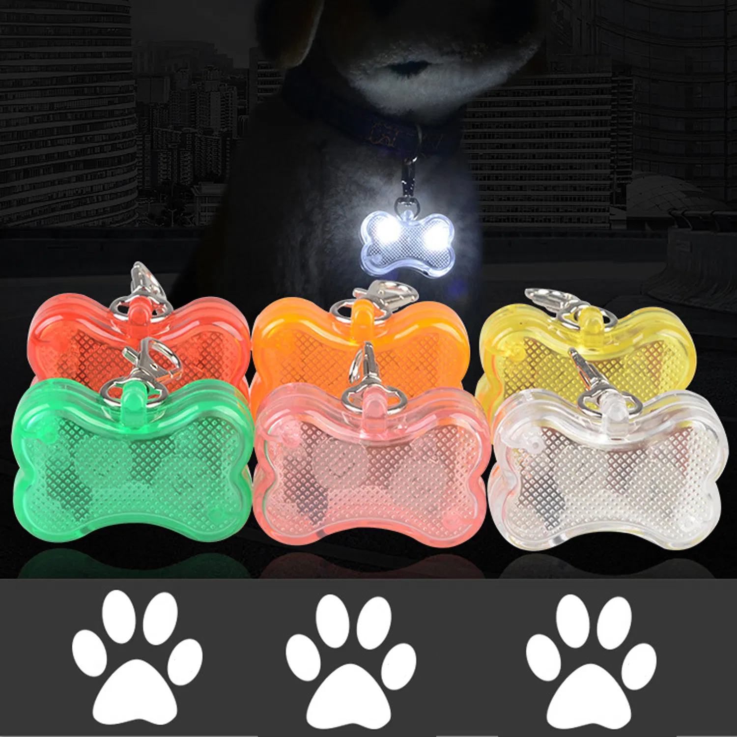 LED Light up Pet Pendant Pendant Small Bone Luminous Pendant