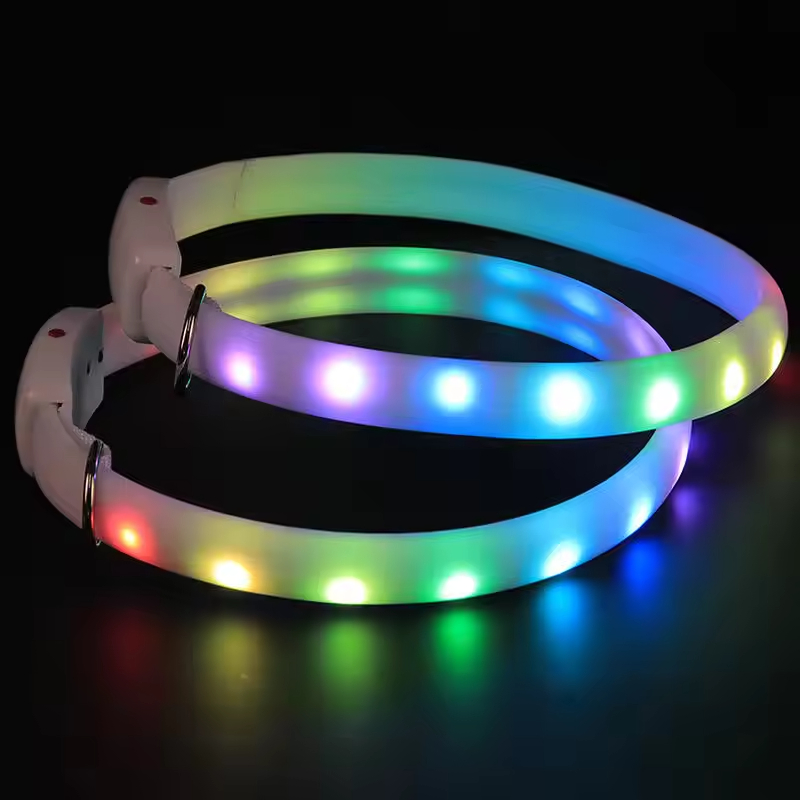 Customize 11 Colours Free Cut LED Light up Pet Safety Warning Collar