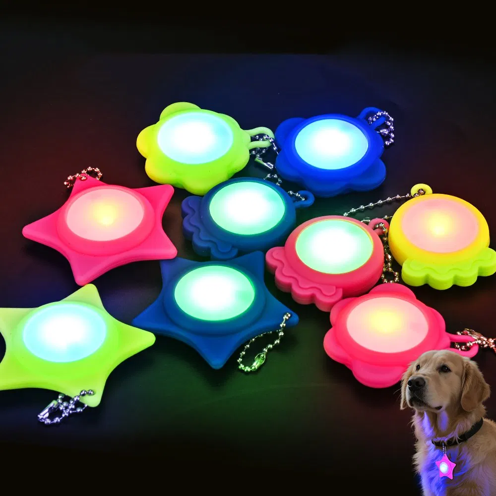 Newest Flower Star Octopus Shape USD Chargeable LED Glowing in The Dark Night Light Outdoor Safety Green Pet Dog Collar Pendant