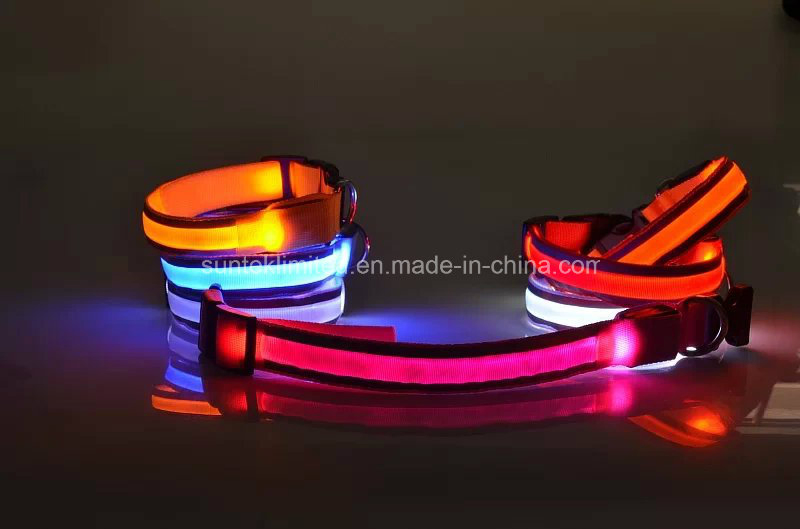 Double Reflector Strip LED USB Rechargeable Glow in Dark Dog Harness Dog Collar for Wholesale