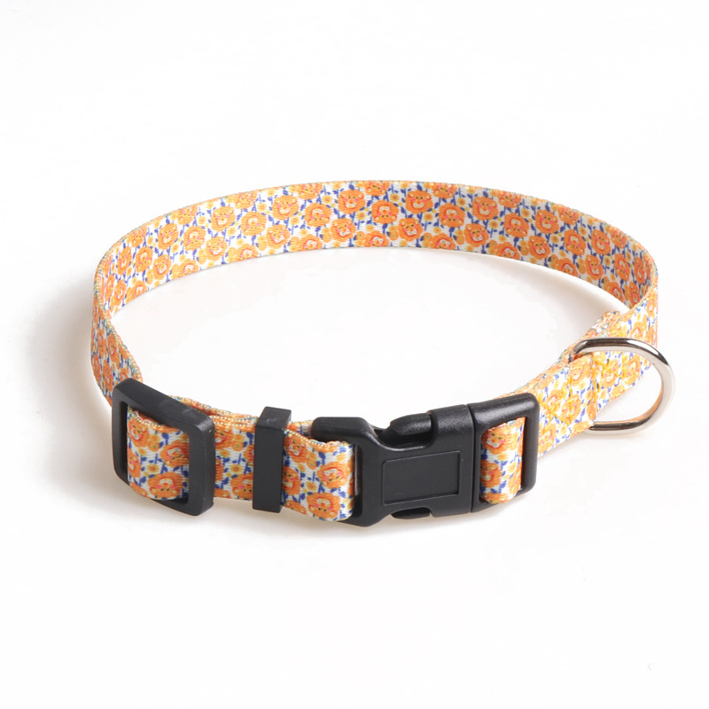 New Pet Products New Hand-Painted Design Ribbon Dog Collar Animal Series Plastic Buckle