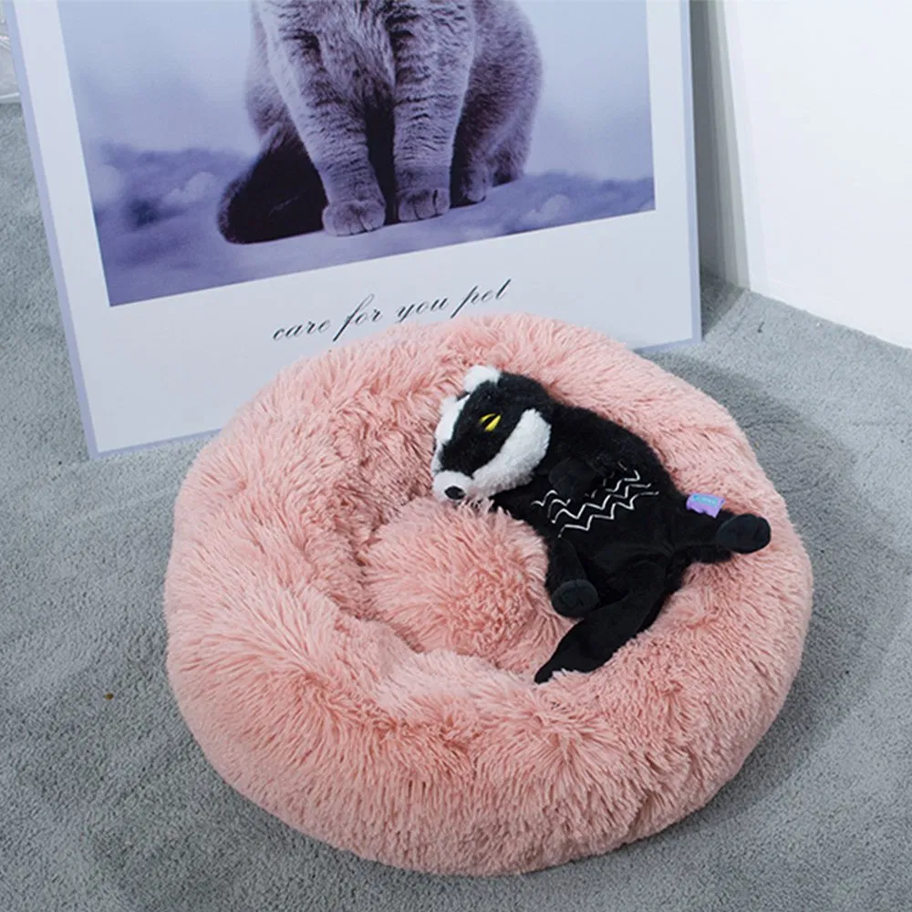 Rena Pet Factory Price Luxury Warm Hot Sale Calming Donut Pet Bed