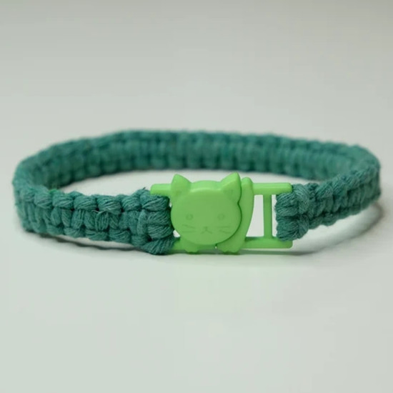 Adjustable Nylon Cat Collar Hemp Personalized Pet Cat Dog ID Tag Collar Accessories with Bead Rainbow Charm