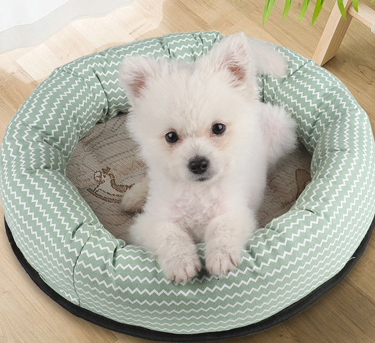 Round Cat and Dog Nest Bed Mat Cooling Mat Pet Striped Mat