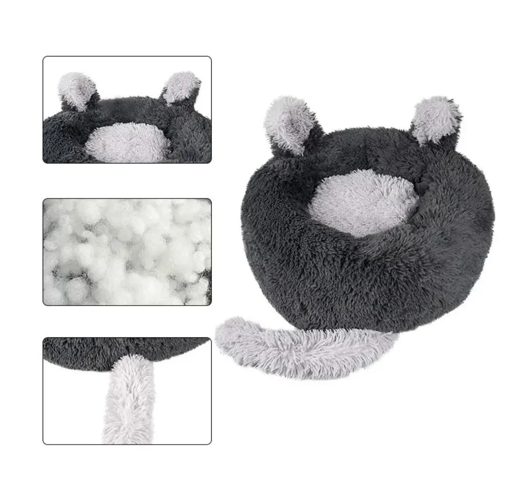Pet Nest Soft Plush Donut Bed 2