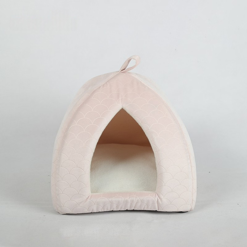 Factory Direct Custom Modern Calming Pet Cave Large Bed Sleeping Warm 2 in 1 Gray Plush Dog Cat Cushion