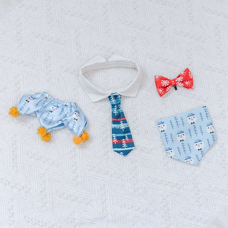 Rena Pet Colorful Bandana Fashion Adjustable Cute Collar with Bow Set for Dog and Cat