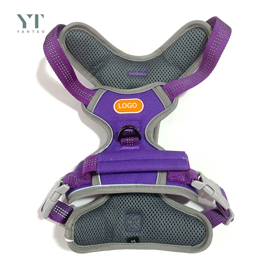 High Quality Pet Products Reflective Adjustable Dog Harness Set No Pull Soft Mesh with Zinc Alloy Buckle Pet Harness