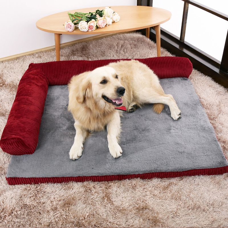 Manufacturer Wholesale Pet Sofa Removable and Washable Plush Dog Warm Mat Kennel Bed