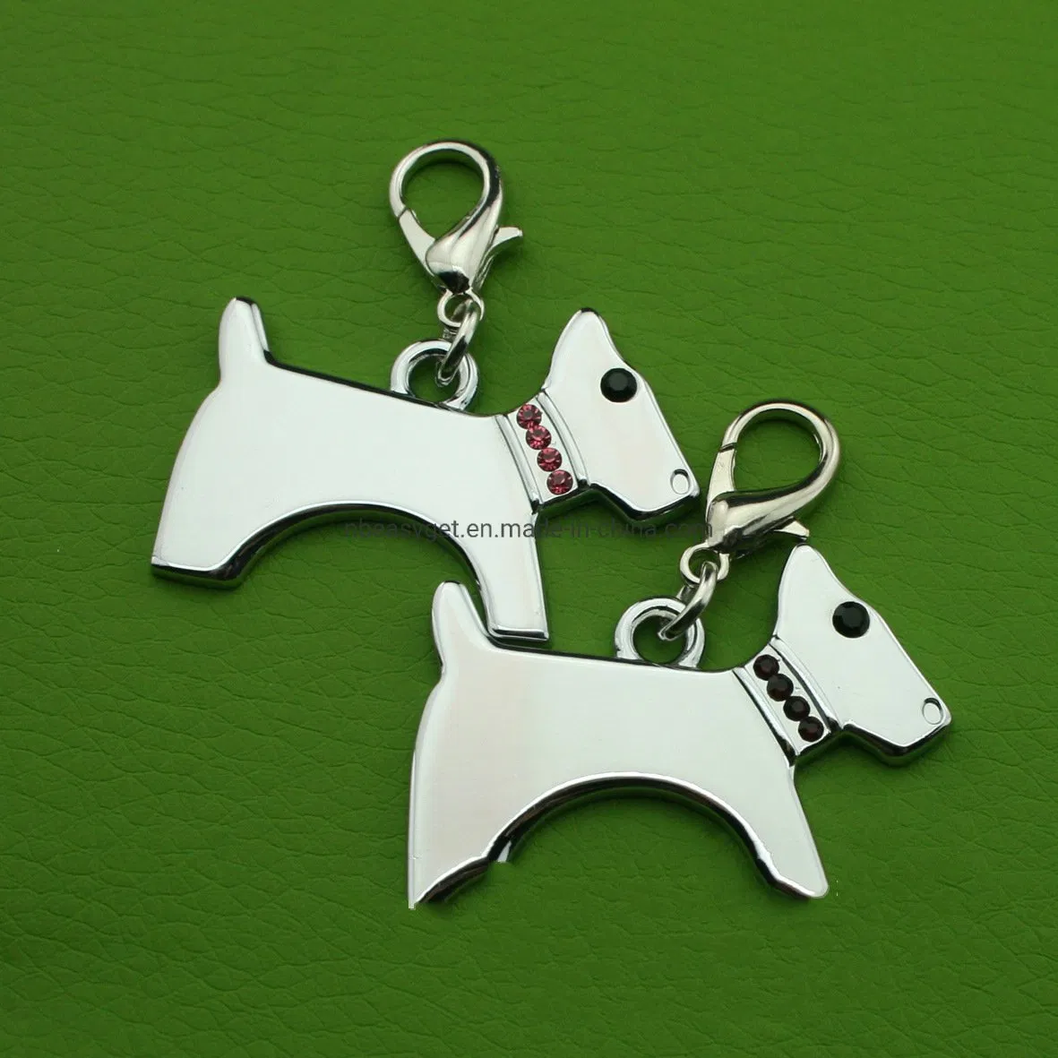 Pet Cute Tag Dog Shape Rhinestone Pendant Bling Charm Tag Dog Accessories Esg16529