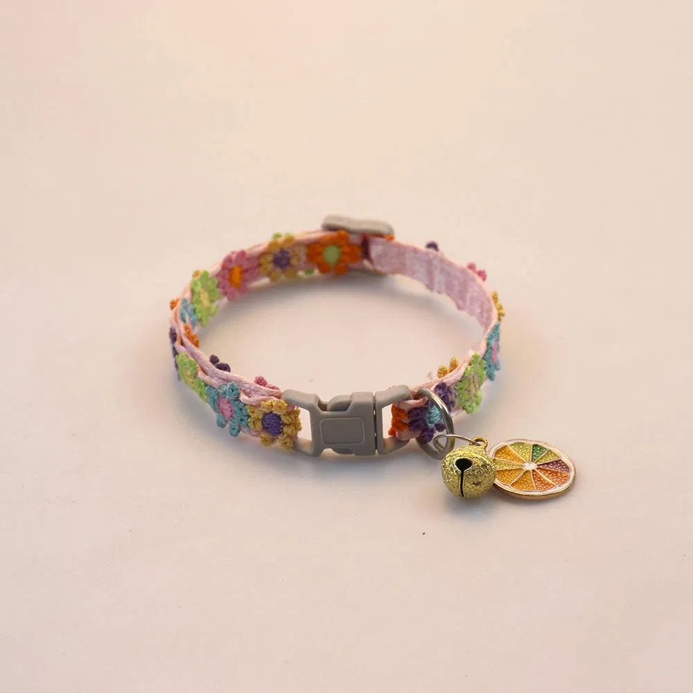 Flower and Bell Decoration Pet Collar for Kitten Puppy