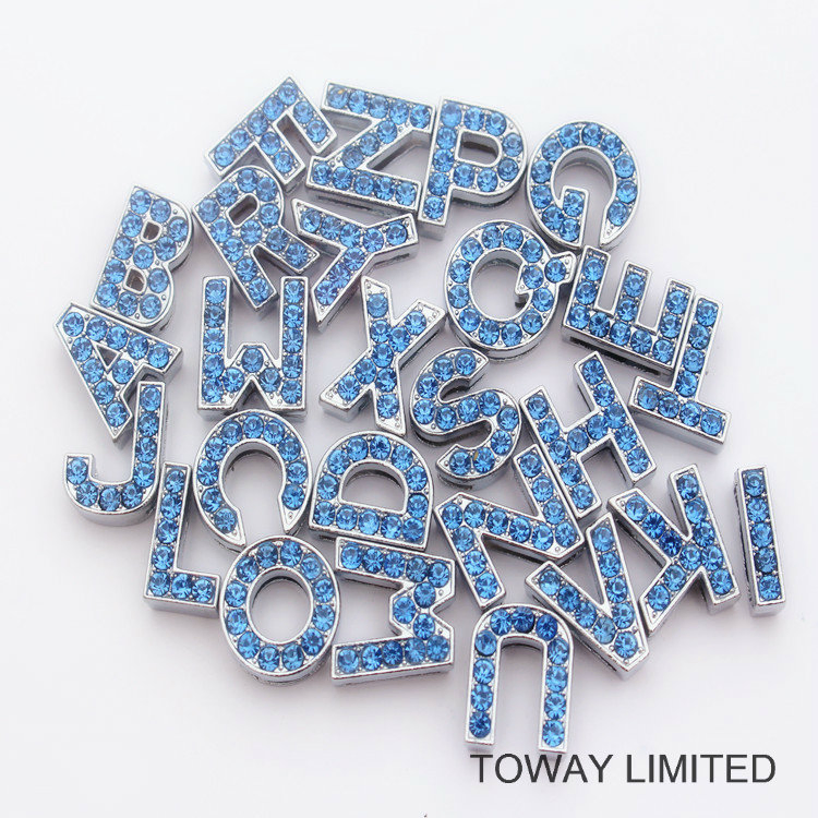 Crystal Letters for PU Lead Pet Collars Slider Accessories