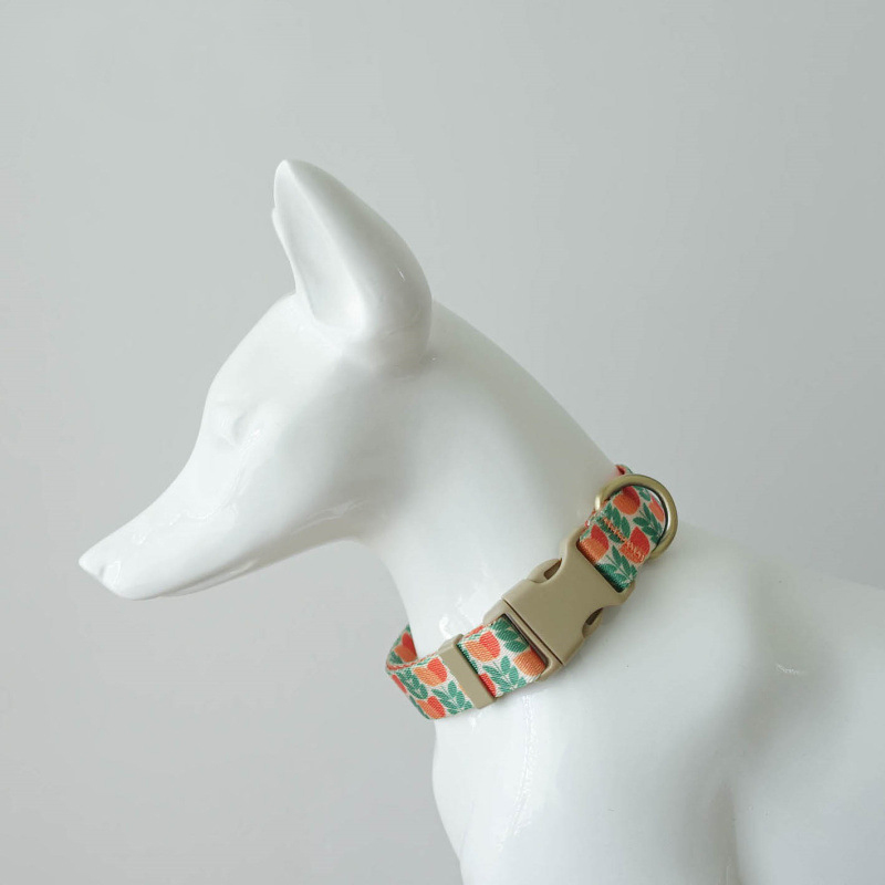 New Design Orange Tulip Adjustable Pet Dog Collar