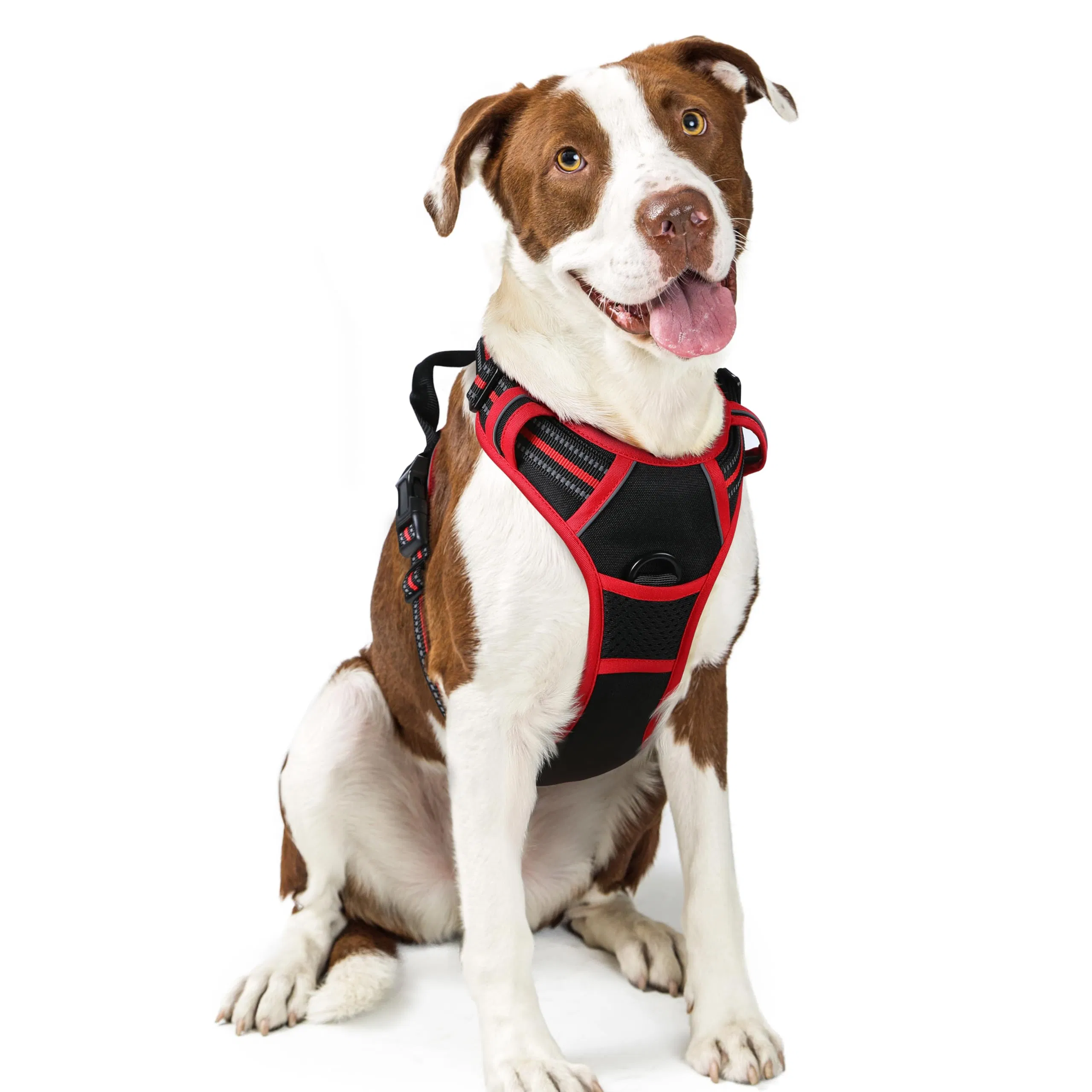 Dog Harness No Pull with 2 Leash Clips, Adjustable Soft Padded, Reflective Oxford No Choke Pet Vest with Easy Control Handle for Large Dogs