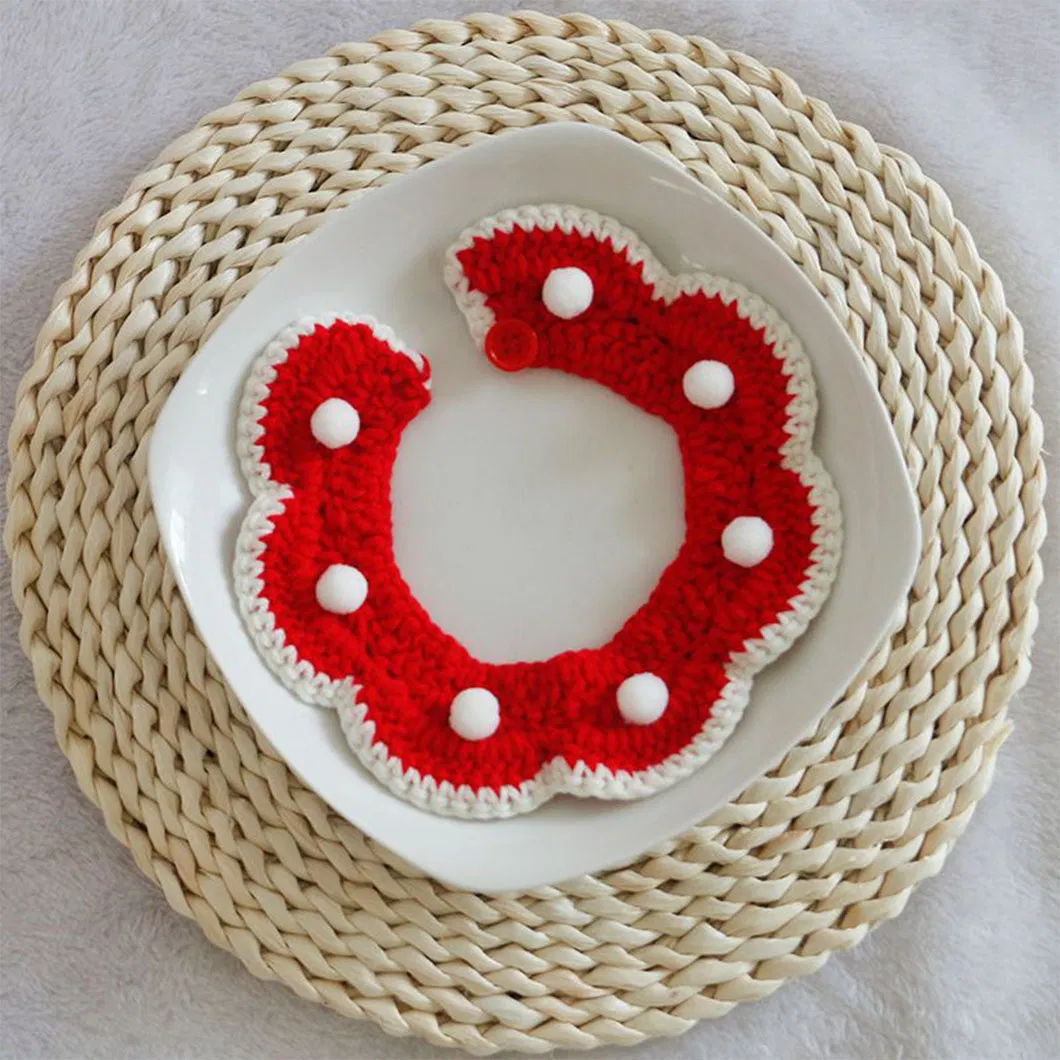 Lovely Design Christmas Style Cute Cat Wool Collar Warm Comfortable Pet Decoration