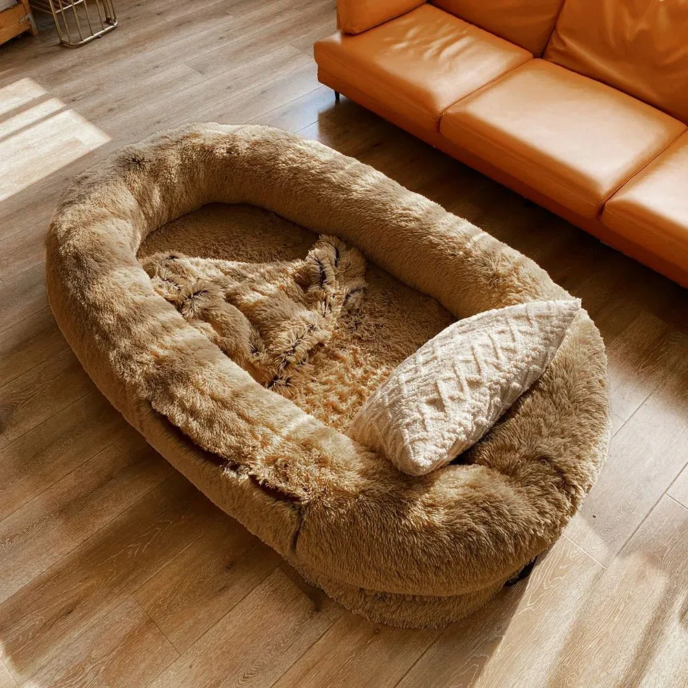Wholesale Giant Plush Dog Sofa Bed Round Design Human Pet