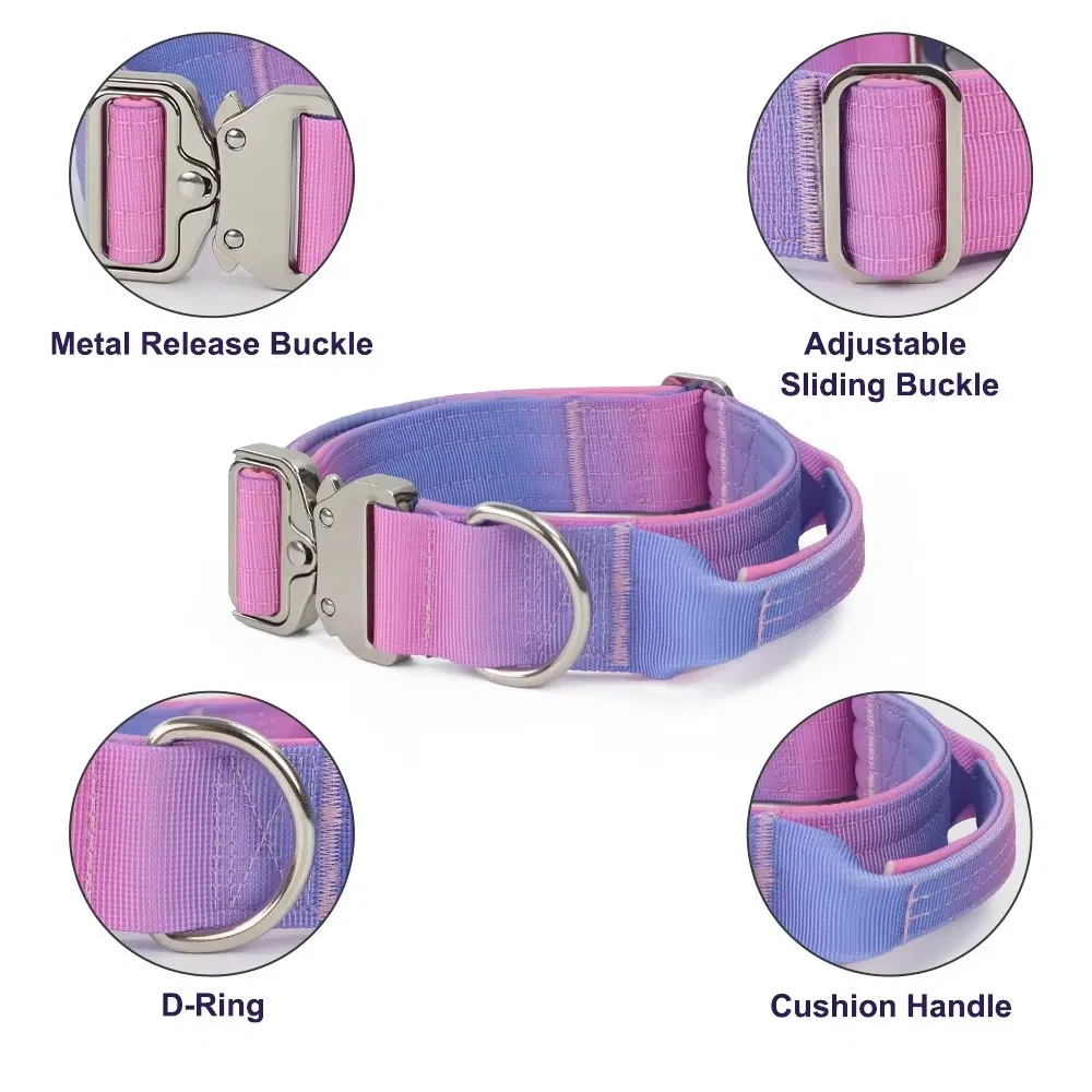 Adjustable Combat Gradient Dog Collar Breathable Soft Cosy Mesh Padded Washable Nylon Collar for Small/Medium/Large Dogs