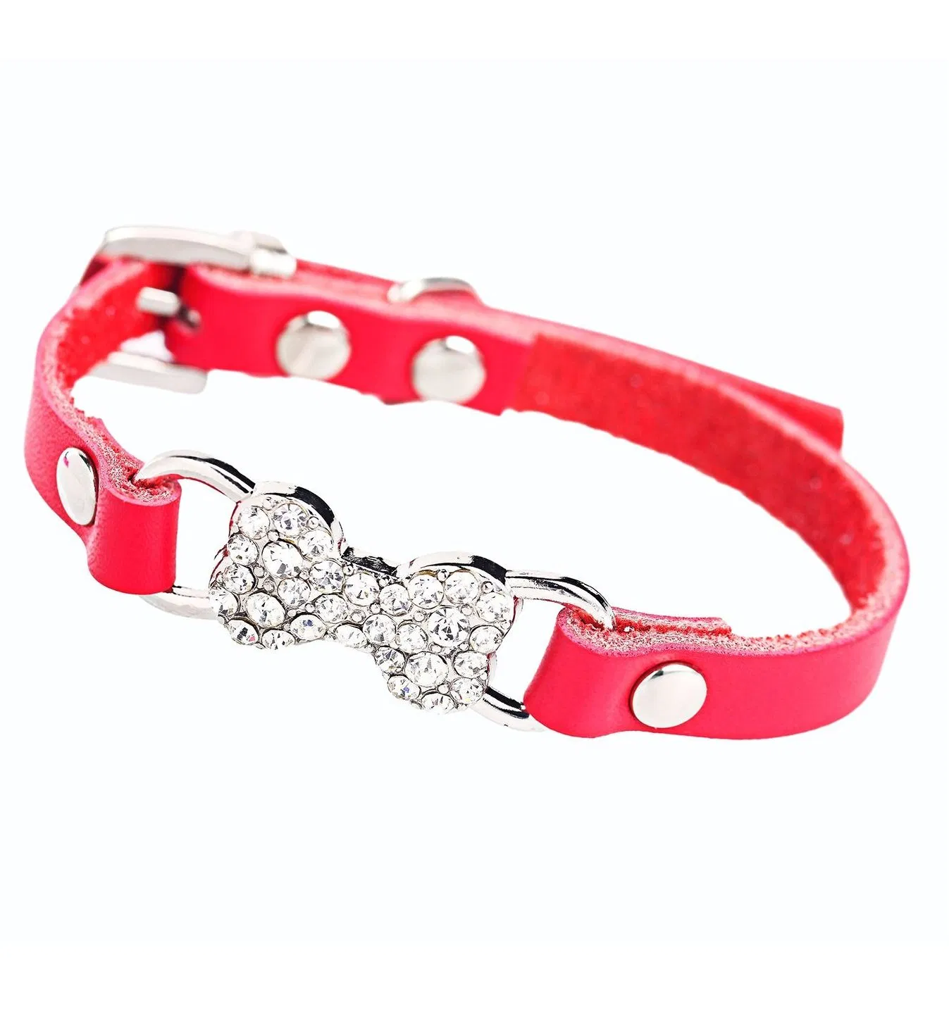 Rhinestone Dog Collar, Bling Rhinestone PU Leather Crystal Diamond Pet Dog Collar