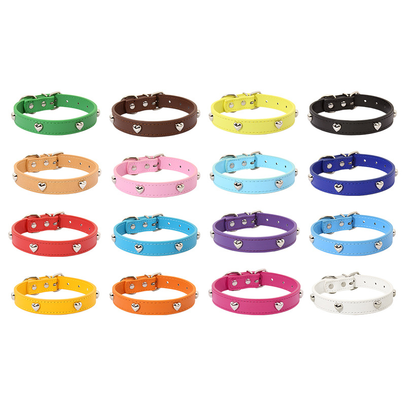 Premium Quality Pet Accessories Cat Collar PU Heart Decoration Dog Collar
