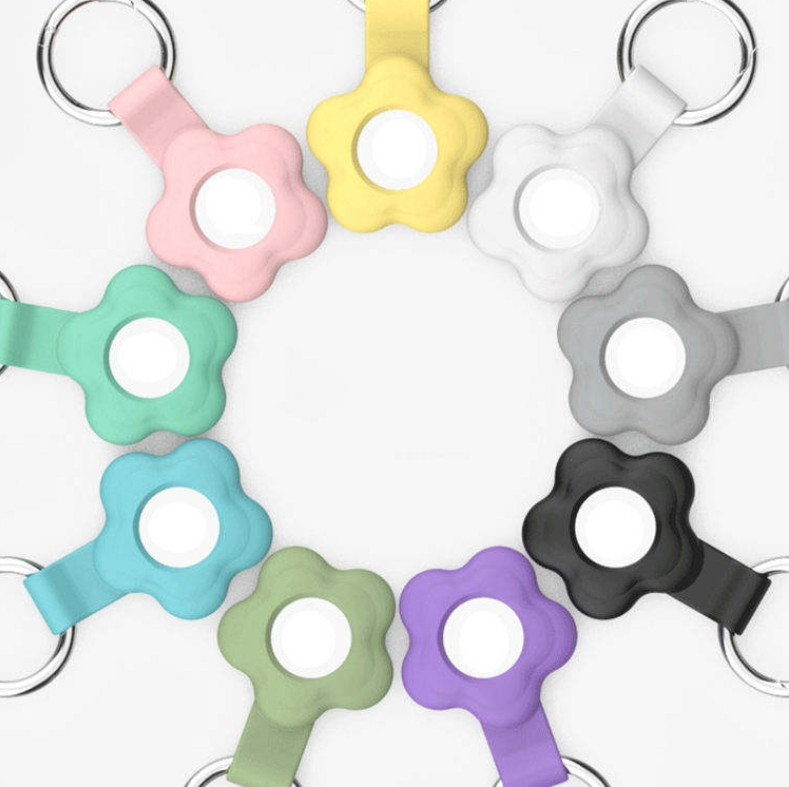 Silicone GPS Finder Holder Key Ring Protective Cover -Floral Pattern Collar